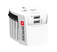 Skross, Adattatore universale da viaggio 2.5A con 2 porte USB, Bianco