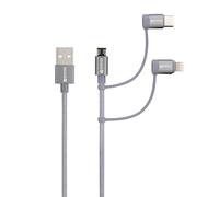 Skross Cavo USB SKCA00143-1120CN 3 in 1 USB 2.0 Spina USB-A intrecciato 1,20 m grigio