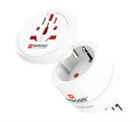 SKROSS Adattatore da viaggio Combo World, Svizzera + Italia + Brasile | Universale per oltre 150 paesi, 100-250 V, 10 A, fino a 2500 W | Compatto e robusto, ideale per laptop, smartphone, tablet