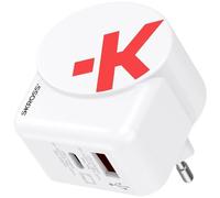 SKROSS - Euro USB Charger AC45PD con Cavo USB C - Caricatore da Muro 2 USB Power Delivery Utilizzo in Europa - 45 W - Cavo USB-C da 160cm Incluso - Tecnologia GaN