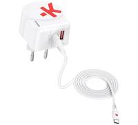 SKROSS - Euro USB Charger AC45PD con Cavo USB C - Caricatore da Muro 2 USB Power Delivery Utilizzo in Europa - 45 W - Cavo USB-C da 160cm Incluso - Tecnologia GaN