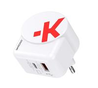 SKROSS - Euro USB Charger AC65PD con Cavo USB C - Caricatore da Muro 2 USB Power Delivery Utilizzo in Europa - 65 W - Cavo USB-C da 160cm Incluso - Tecnologia GaN