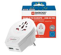 Adattatore da viaggio World to EU + USB A+CPD 20W