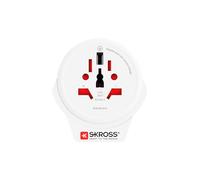 SKROSS World to Europe USB compatto adattatore da viaggio universale per ricarica sicura e semplice in oltre 90 paesi con presa Schuko