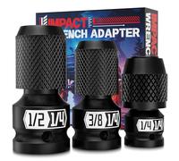 Skrweax Adattatore Mandrino per Avvitatore ad Impulsi 3 Pezzi, 1/2" 3/8" 1/4" Pollic, Impact wrench adapter