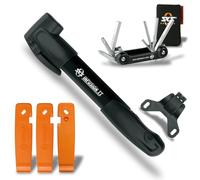 SKS Germany 3 Pezzi (Accessori per Bici composti da Set di Leve per Pneumatici, Mini Pompa d'Aria e attrezzo Multitool, Piccoli aiutanti per Il Tour in Mountain Bike). Unisex-Adult, Nero, One Size