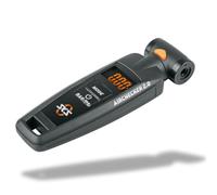 SKS GERMANY AIRCHECKER (AV/SV) Tester di aria compressa di 2a generazione per biciclette (alta precisione di misurazione, display digitale, display illuminato, pulsante di rilascio pressione), nero