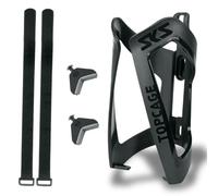 SKS Germany, nero ANYWHERE TOPCAGE, accessori (portaborraccia per biciclette, comprese le cinghie per tubi con un diametro fino a 80 mm, tenuta sicura della bottiglia), Unisex-Adult, One Size