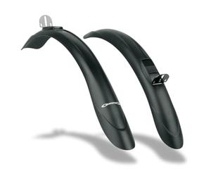 SKS GERMANY BEAVERTAIL SET Set parafanghi per bici da turismo e trekking ( in plastica ad alte prestazioni resistente agli urti, protezione ottimale dagli spruzzi, staffa in acciaio inclusa), Nero