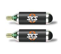 SKS GERMANY CO2 CARTRIDGES 16 G MIT GEWINDE 2ER-SET Cartucce d'aria, accessori (gonfiaggio fulmineo, adatto a pneumatici MTB, bici da strada o trekking, incl. filo e protezione dal freddo), nero.
