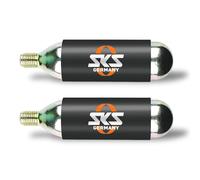 SKS Germany CO2 CARTRIDGES 24 G MIT GEWINDE 2ER-SET Cartucce d'aria, accessori (gonfiaggio fulmineo, adatto a pneumatici MTB, bici da strada o trekking, incl. filo e protezione dal freddo), nero