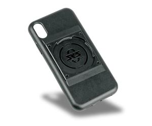 SKS GERMANY COMPIT COVER per iPhone X/XS cover per cellulare con dispositivo di fissaggio (compatibile con il sistema COMPIT, in plastica bicomponente resistente all'usura, piacevole al tatto), nero