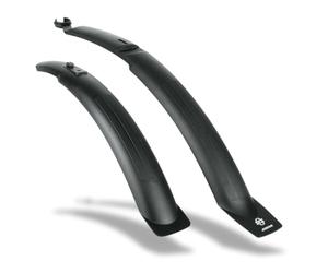 SKS GERMANY HIGHTREK JUNIOR SET Set parafanghi per bici da bambino (in plastica ad alte prestazioni resistente agli urti, montaggio rapido e senza attrezzi grazie al fissaggio universale), Nero