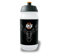 SKS GERMANY HIRSCH BOTTLE SMALL Bottiglia per bici da 500 ml con design da cervo, accessori per bici (con chiusura shiva, per tutti i comuni portaborracce, valvola push-pull a prova di perdite), Nero