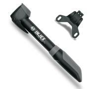 SKS Germany INJEX Lite Zoom Mini (plastica bicomponente, Pressione Massima: 10 Bar / 144 PSI, Funzione telescopica, Supporto Pompa a 2 Punti, Cappuccio Antipolvere), Nero Unisex-Adult, One Size