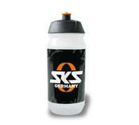 SKS GERMANY LOGO BOTTLE SMALL Borraccia da 500 ml con design GERMANY (accessorio per tutti i comuni portaborraccia, valvola push-pull a prova di perdite, forma ergonomica, coperchio rimovibile)
