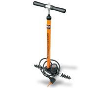 SKS GERMANY RENNKOMPRESSOR pompa da pavimento per bici (attacco MULTI VALVE, tubo in metallo e base ghisa, manometro di precisione di alta qualità, pressione massima: 16 bar, 230 PSI), arancione