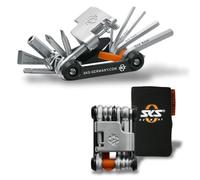 SKS Germany Tom Tool Bicicletta Multifunzionale (Mini Ruota portautensili, in Acciaio Inossidabile/Alluminio, Molte funzioni di Utensili Integrate). Unisex-Adulto, Nero/Argento, Taglia Unica