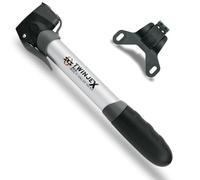 SKS Germany TWINJEX Alu Mini Pompa, Pompa ad Aria Biciclette, incl. Supporto della Pompa (Attacco valvola: AV, SV, DV e Multi Valve, Pressione: 10 Bar / 144 PSI, Funzione telescopica), Nero/Argento