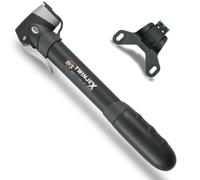 SKS Germany TWINJEX mini pompa, pompa d'aria per bicicletta con supporto per la pompa (attacco valvola: AV, SV, DV e MULTI VALVE, pressione massima: 10 bar / 144 PSI, cappuccio di protezione), Nero