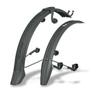 SKS Germany Veloflexx Mudguard Set with Angle Adjustable Frame Adapter (Bike Accessories Made of Impact-Resistant High-Performance Plastic, Mudguard for Mounting on Any Bicycle Fork), Black