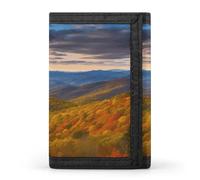 SKTNBM Blue Ridge Parkway Mountains, portafoglio sottile con stampa a tre pieghe, portafoglio a tre ante da uomo, sottile ed elegante per uomini e donne, nero, taglia unica, moderno
