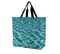 SKTNBM Borsa per la spesa, borsa per la spesa con stampa ad acqua, unisex, borsa per la spesa portatile, pieghevole, riutilizzabile, bianca, 40 x 40 x 16 cm