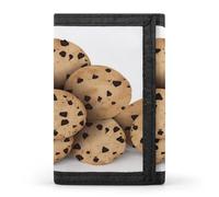 SKTNBM Portafoglio a tre pieghe, portafoglio sottile con stampa di biscotti con gocce di cioccolato, portafoglio con tasca frontale, portafoglio a tre ante da uomo, sottile ed elegante, per uomini e