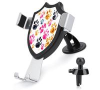 SKTNBM Supporto per telefono da auto, con stampa di zampe di cane colorate, supporto per telefono regolabile per tutti gli smartphone