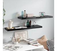 SKTQYQO 2 Mensole a Parete Invisibili in MDF Nero Lucido 90x23,5x3,8 cm con Struttura Metallica - Scaffali Espositivi per Oggetti da Collezione e Libri - Sistema Montaggio Facile