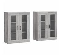 SKTQYQO Armadietti a Parete 2 Pezzi Grigio Sonoma Legno Multistrato