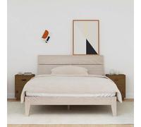 SKTQYQO Comodini in Legno Massello di Pino Marrone Ambra 2 Pezzi 40x34x55 cm con Cassetto e Anta, Design Elegante per Arredamento Rustico, Ampio Spazio di Conservazione, Montaggio