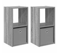 SKTQYQO Comodino Con Cassetto 2 Pcs Grigio Sonoma 30,5x27x59,5 Cm
