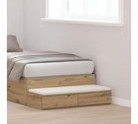 SKTQYQO Comodino in Rovere Artigianale con Due Cassetti, Design Moderno e Linee Sinuose per Camera da Letto, Realizzato in MDF di Alta Qualità con Finitura Opaca, Ideale