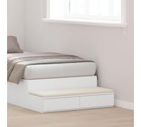 SKTQYQO Comodino Moderno Bianco in Legno Composito con Due Cassetti 80x36,5x16,5 cm per Camera da Letto, Design Minimalista e Struttura Durevole, Finitura Opaca Facile da Pulire,