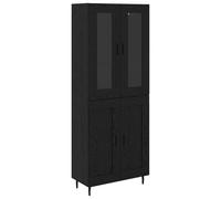 SKTQYQO Credenza 2 pcs Rovere Nero Legno multistrato