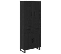 SKTQYQO Credenza con cassetto 2 pcs Rovere Nero 69,5 x 34 x 180 cm