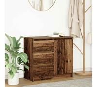 SKTQYQO Credenza con Cassetto in Legno Antico 71x35x65 cm Truciolato, Mobile Buffet con Anta e 3 Cassetti per Soggiorno, Organizzazione e Archiviazione, Design Modulare e Superficie