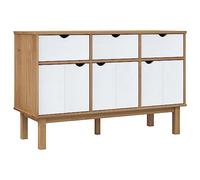 SKTQYQO Credenza OTTA Marrone e Bianco 114x43x73,5 cm