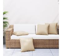 SKTQYQO Cuscini per Divano 4 Pezzi Beige 40x40 cm in Tessuto Poliestere Idrorepellente Morbido Imbottitura Fibra Cava per Esterni e Interni Decorazione Soggiorno