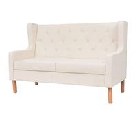 SKTQYQO Divano a 2 Posti in Tessuto Bianco Crema, Design Moderno e Struttura Stabile, Sofà per Soggiorno con Telaio in Legno Massello e Imbottitura in Schiuma, Morbido e Resistente,