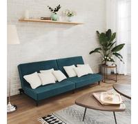 SKTQYQO Divano Letto a 2 Posti in Velluto Blu Trasformabile con Struttura Legno Solida, Comodo per Salotto e Monolocale, Esperienza Seduta Morbida, Ideale per Ospiti e Spazi Multiuso