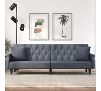 SKTQYQO Divano Letto Moderno con Braccioli in Velluto Grigio Scuro, Schienale Regolabile e Cuscini, Struttura Robusta in Compensato, Comodo per Soggiorno e Ospiti Questo divano letto