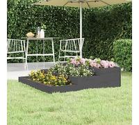 SKTQYQO Fioriera Grigia in Legno Massello di Pino 107x107x27 cm con Design a Scala per Piante e Ortaggi, Struttura Robusta e Stabile per Decorazione Giardino, Ideale per Coltivazione