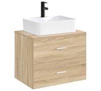 SKTQYQO Lavabo Da Bagno Nero Opaco 48,5 x 37,5 x 13 cm Metallo