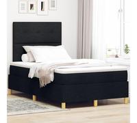 SKTQYQO Letto Box Spring e Materasso Nero Matrimoniale Piccolo in Tessuto Letto Multifunzionale Struttura letto per hotel Adatto per hotel e studi