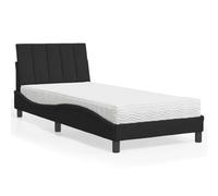 SKTQYQO Letto con Materasso Nero Struttura letto per hotel Letto Multifunzionale Adatto per hotel e studi 90x190 cm in Velluto