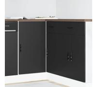 SKTQYQO Mobile Base Lavello “Lyon” Nero in Legno Multistrato per Cucina con Ante e Piedini Regolabili, Materiale Composito Resistente all'Umidità e Facile da Pulire, Ampio Spazio