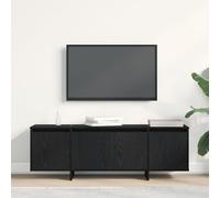 SKTQYQO Mobile TV Moderno Rovere Nero con 4 Porte per TV fino a 60 Pollici, Mobile per Soggiorno in Legno Ingegnerizzato, Design Salva-Spazio con Finitura Liscia,