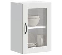 SKTQYQO Pensile da Cucina con Porta in Vetro Porto Bianco, Armadietto a Parete per Ottimizzare lo Spazio, Materiale Stabile e Durevole, Ampio Spazio Portaoggetti, Design Pratico,